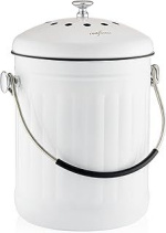 RED FACTOR Premium Stainless Steel Compost Bin with Dual Filter Technology